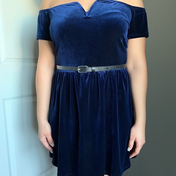 blue satin dress short
